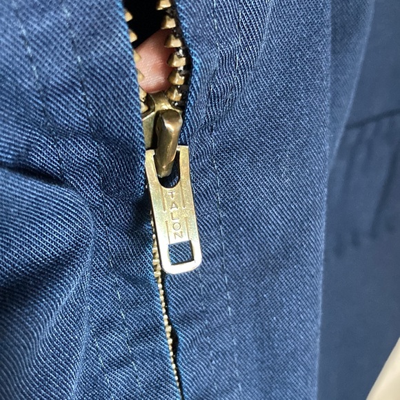 Vintage Retro Navy Blue Machinist's Jacket Large Pockets Size L Maybe 1960s - Picture 6 of 7